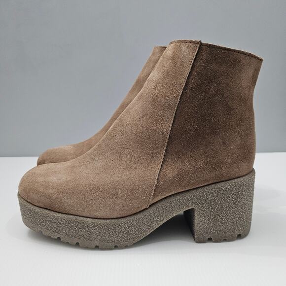 Cordani Finley Ankle Bootie Womens EU 40 Fango Tan Suede Platform Heel Lug Sole - Picture 14 of 14